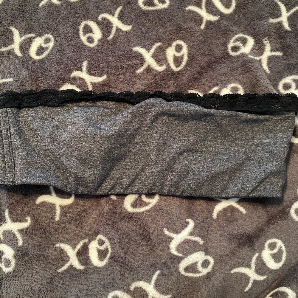 Grey/Black aerie bandeau bra with lace
